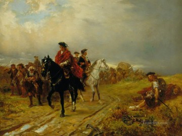 Highlanders on the March Robert Alexander Hillingford historical battle scenes Oil Paintings